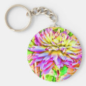 Digitale Waterverf Dahlia Sleutelhanger (Voorkant)