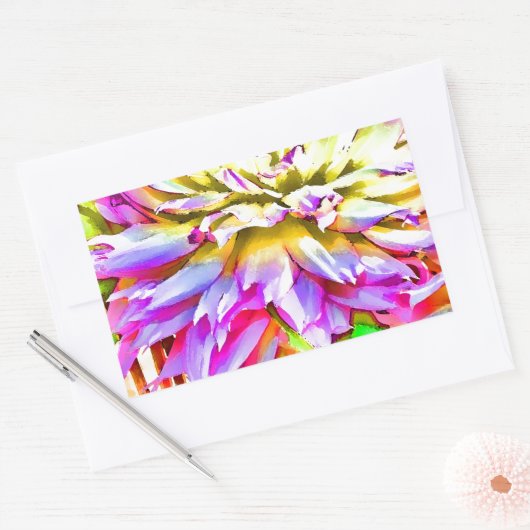 Digitale Waterverf Dahlia Stickers (Envelop)