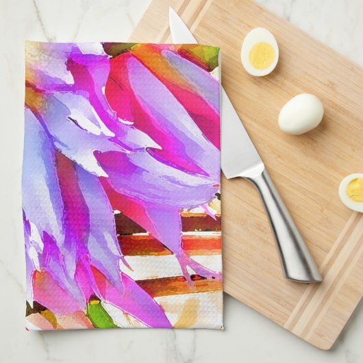 Digitale Waterverf Dahlia Theedoek (Quarter Fold)