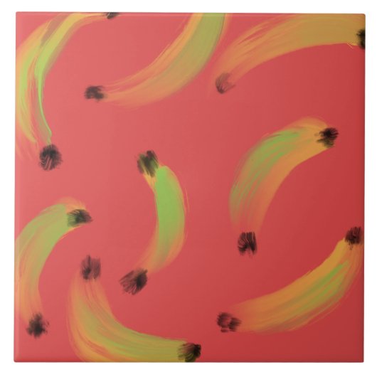 Digitale Waterverf Gouache Bananas Tegeltje (Voorkant)