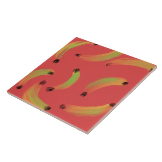 Digitale Waterverf Gouache Bananas Tegeltje (Zijkant)