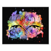 Digitale waterverf | Harten Cutouts Foto Afdruk (Voorkant)