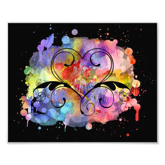 Digitale waterverf | Harten Cutouts Foto Afdruk (Voorkant)