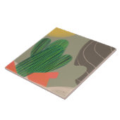 Digitale Waterverf Organic Cactus Sinking Desert Tegeltje (Zijkant)