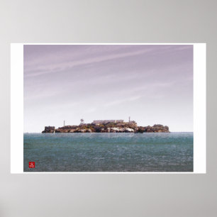 Digitale Waterverf San Francisco-Alcatraz Island  Poster