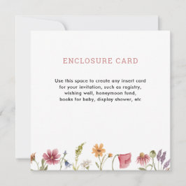 Digitale Waterverf Tuin Wilde Bloem Vierkant Kaart