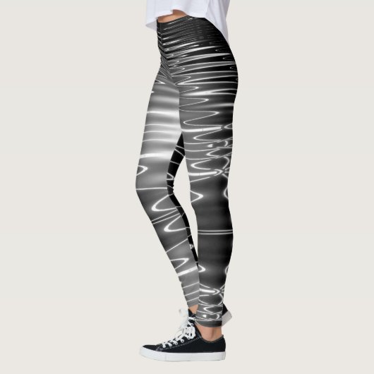 Digitale Wavy Black Water Reflecties van Tron Leggings (Links)
