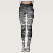 Digitale Wavy Black Water Reflecties van Tron Leggings (Voorkant)