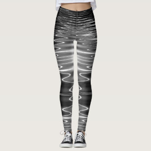 Digitale Wavy Black Water Reflecties van Tron Leggings