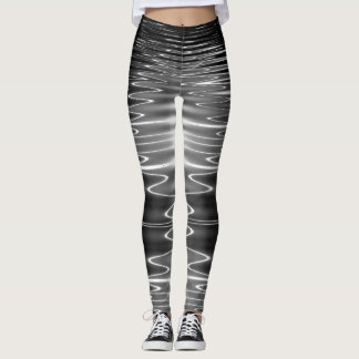 Digitale Wavy Black Water Reflecties van Tron Leggings