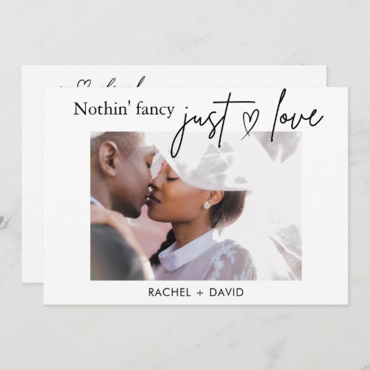 Digitale We Eloped Card Elopement Huwelijksfeest Kaart (Voorkant / Achterkant)