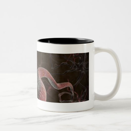 Digitale weergave van neuronen tweekleurige koffiemok (Rechts)