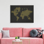 Digitale Wereldkaart Canvas Afdruk (Insitu (Woonkamer))