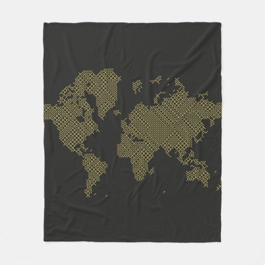 Digitale Wereldkaart Fleece Deken (Voorkant)