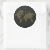 Digitale Wereldkaart Ronde Sticker (Tas)