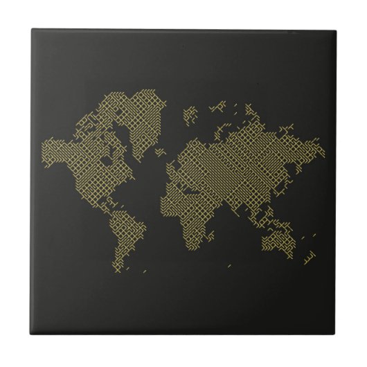 Digitale Wereldkaart Tegeltje (Voorkant)