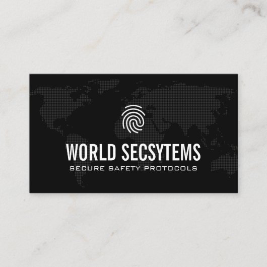 Digitale Wereldkaart | Vingerafdruk Logo Visitekaartje (Voorkant)