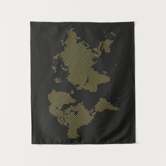 Digitale Wereldkaart Wandkleed (Voorkant)