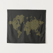 Digitale Wereldkaart Wandkleed (Voorkant (horizontaal))