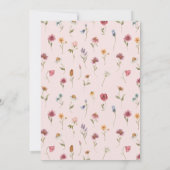 Digitale Wilde Bloem Hij Zei Zij Zei Bruidsdouche Kaart (Achterkant)