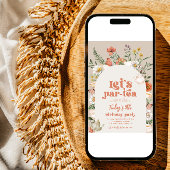 Digitale Wildflower Tea Party Uitnodiging voor ver
