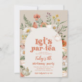 Digitale Wildflower Tea Party Uitnodiging voor ver (Voorkant)