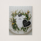 Digitale wildflower zwangerschapsaankondiging legpuzzel (Verticaal)