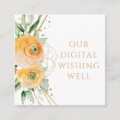 Digitale Wishing Well QR Code Bloemen Bruiloft Informatiekaartje (Voorkant)