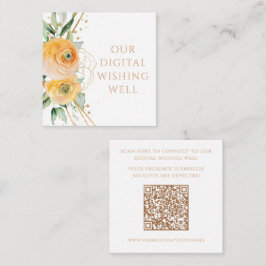 Digitale Wishing Well QR Code Bloemen Bruiloft Informatiekaartje