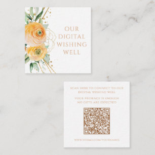 Digitale Wishing Well QR Code Bloemen Bruiloft Informatiekaartje