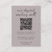 Digitale Wishing Well QR Code Wedding Registry Informatiekaartje (Voorkant)