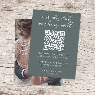 Digitale Wishing Well QR Code Wedding Registry Informatiekaartje