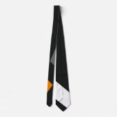 Digitale witte en Oranje moderne willekeurige vorm Stropdas (Achterkant)