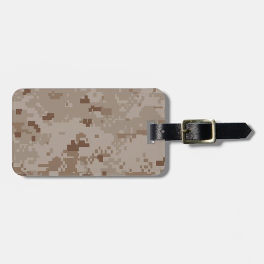 Digitale Woestijncamouflage Bagagelabel (Voorkant horizontaal)