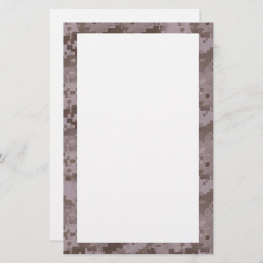 Digitale woestijncamouflage met wit briefpapier (Voorkant / Achterkant)