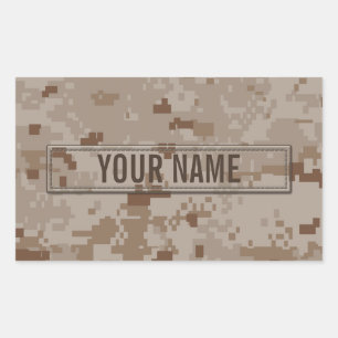 Digitale woestijncamouflage rechthoekige sticker