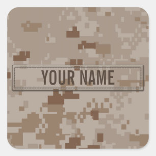 Digitale woestijncamouflage vierkante sticker