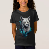 Digitale Wolf Basic Kinder Meisjes T-shirt (Voorkant)