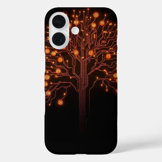 Digitale Wortels: De Lichtgevende Schakelingboom Case-Mate iPhone Case (Achterkant)