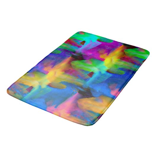 Digitale, zeer gekleurde streeksommen badmat (Gekanteld)