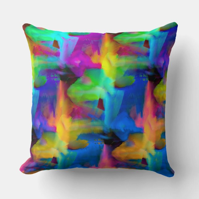 Digitale, zeer gekleurde streeksommen kussen (Voorkant)