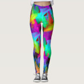 Digitale, zeer gekleurde streeksommen leggings (Voorkant)