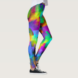 Digitale, zeer gekleurde streeksommen leggings