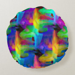 Digitale, zeer gekleurde streeksommen rond kussen