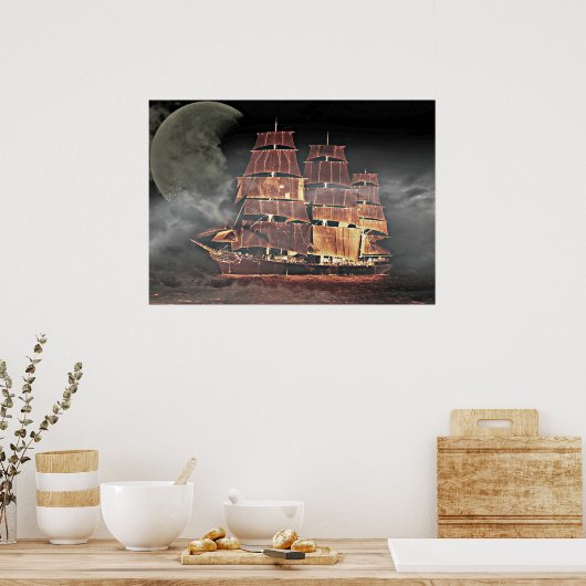 Digitale zend Verzendkunst Poster (Keuken)