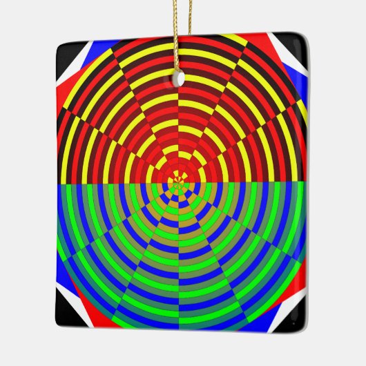 Digitale zon door Kenneth Yoncich Keramisch Ornament (Links)