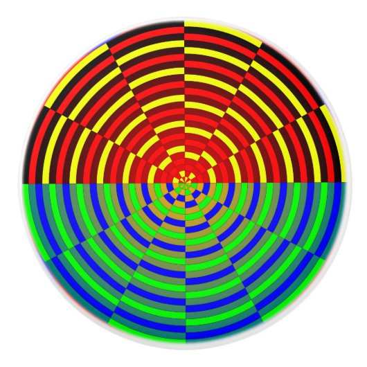 Digitale zon door Kenneth Yoncich Keramische Knop (Voorkant)