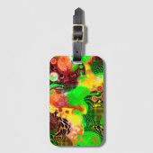 Digitale zure kleuren in het najaar bagagelabel (Voorkant (verticaal))