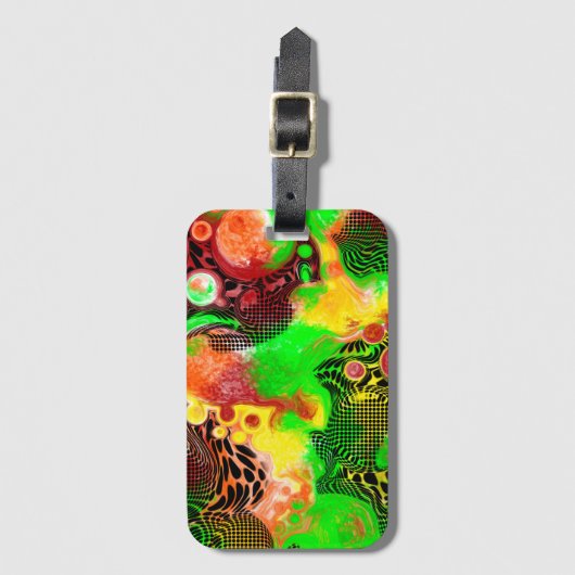 Digitale zure kleuren in het najaar bagagelabel (Voorkant (verticaal))