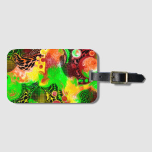 Digitale zure kleuren in het najaar bagagelabel